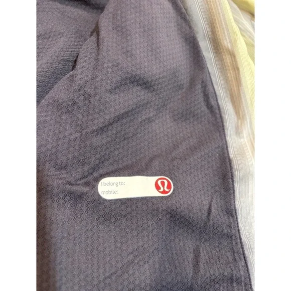 rare Lululemon Track and Field Jacket Sz 8 Gray yellow hood reflective raincoat - Picture 8 of 13